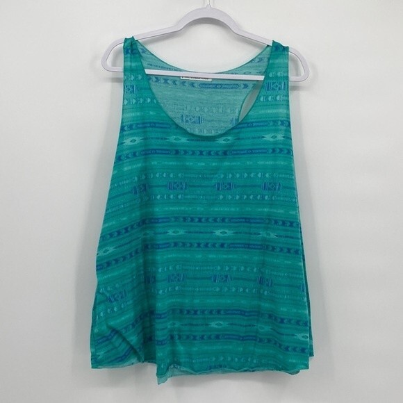 Maurices Womens Printed Stretch Scoop Neck Sleeveless Tank Top Green Size 3 - Picture 1 of 8